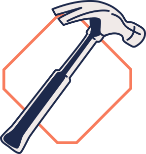 Cartoon drawing of a hammer